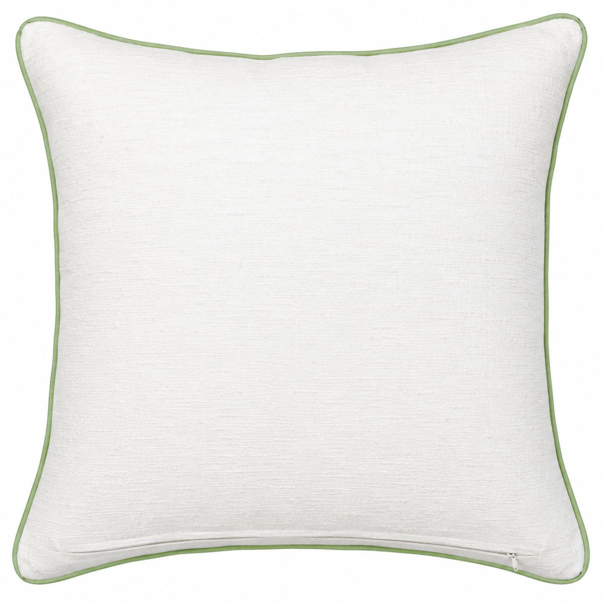 Pink Rose Garden Decorative Pillow Cover – 18" x 18" Floral Cushion Cover with Green Piping