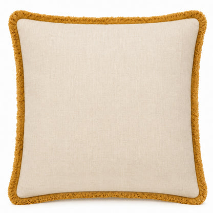 Botanical Tropical Foliage 18" x 18" Decorative Pillow Cover – Multicolour Leaf Print & Embroidered Accent Cushion Cover