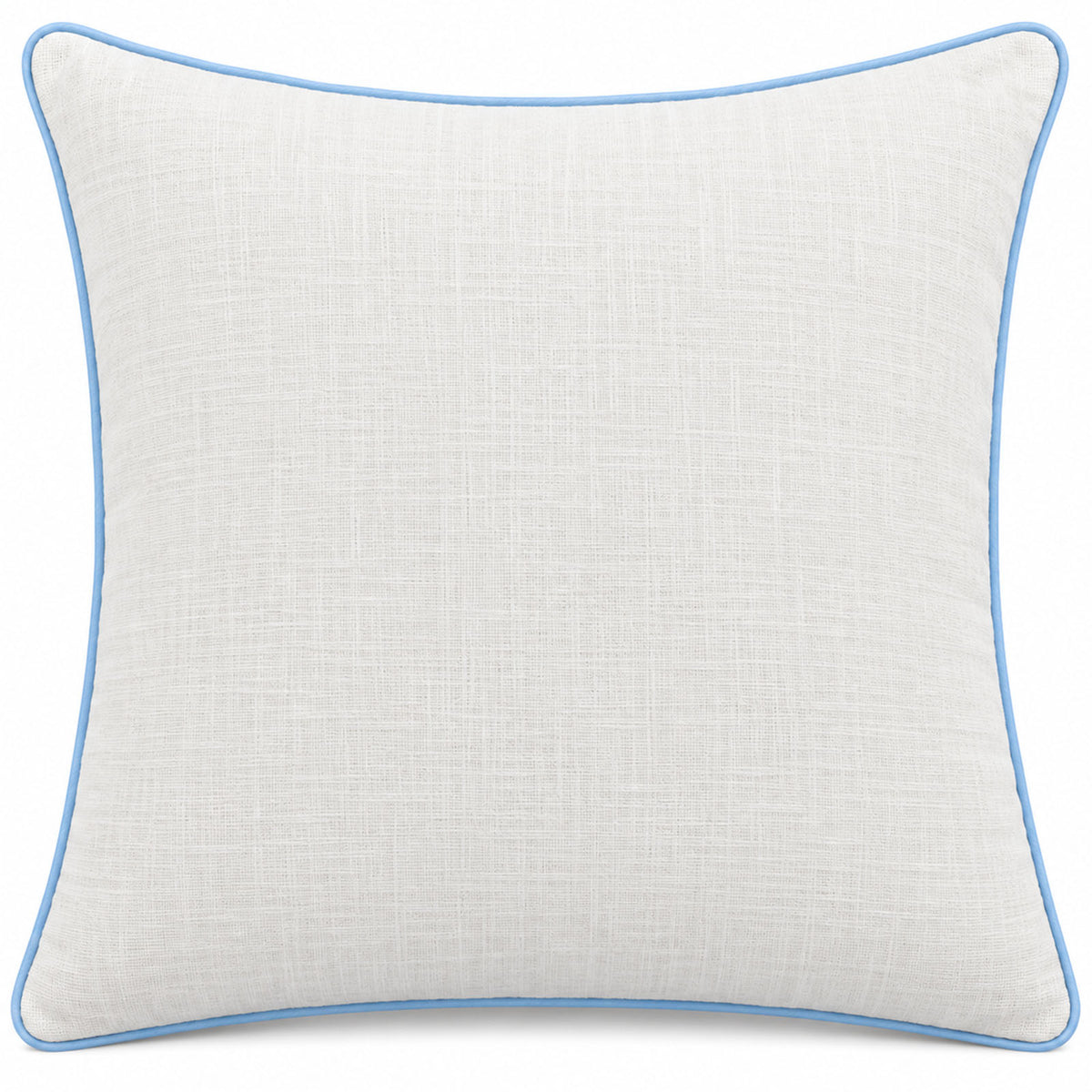 Vintage Floral Stripe 18" x 18" Decorative Pillow Cover – Blue & Pink Embroidered Botanical Accent Cushion Cover