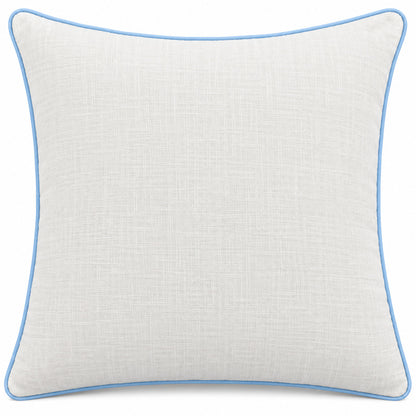 Vintage Floral Stripe 18" x 18" Decorative Pillow Cover – Blue & Pink Embroidered Botanical Accent Cushion Cover