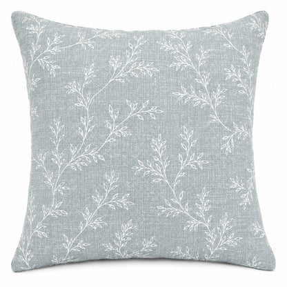 Sage Blue Botanical Decorative Pillow Cover – 18" x 18"
