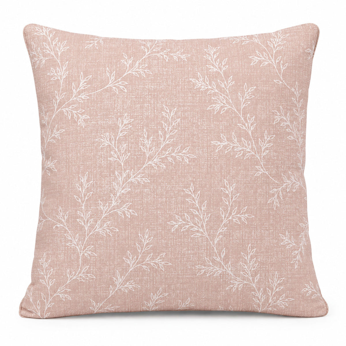 Blush Botanical Texture Decorative Pillow Cover 18" x 18"  – Soft Pink Tonal Foliage Accent Cushion Cover