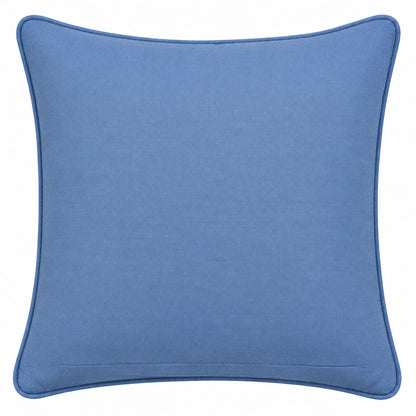 Blue and Ivory Geometric Decorative Pillow Cover – 18" x 18"