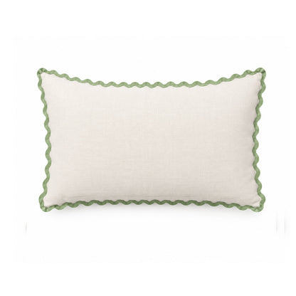 Blue Garden Bloom Decorative Pillow Cover – 14" x 20" Blue Floral & Green Leaf Accent Cushion Cover