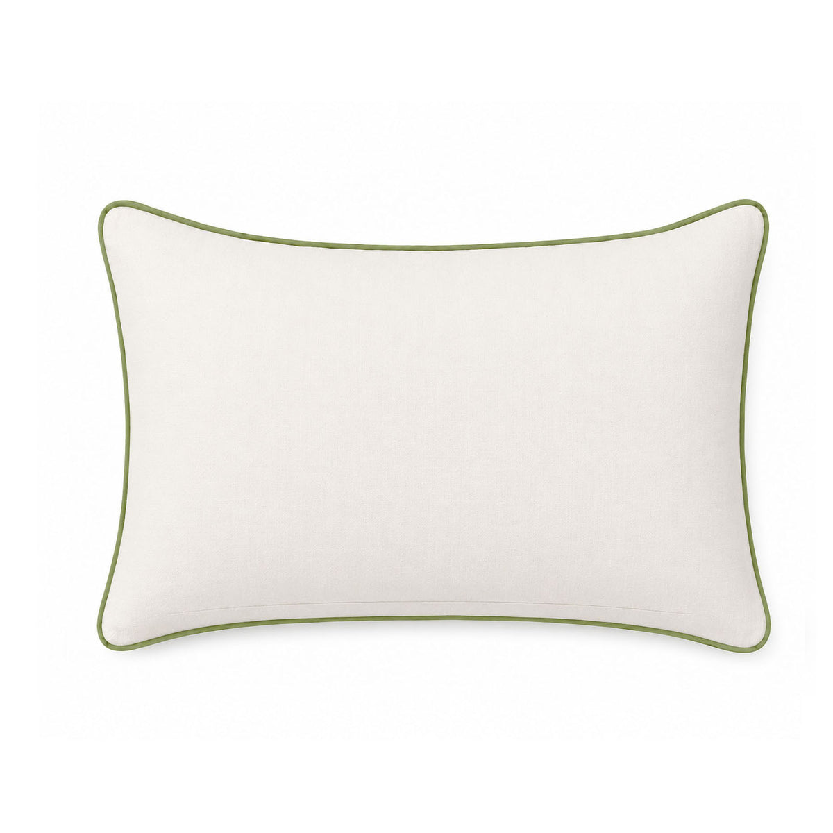 Pink Rose Garden Decorative Pillow Cover – 14" x 20" Floral Striped Accent Cushion Cover with Green Piping