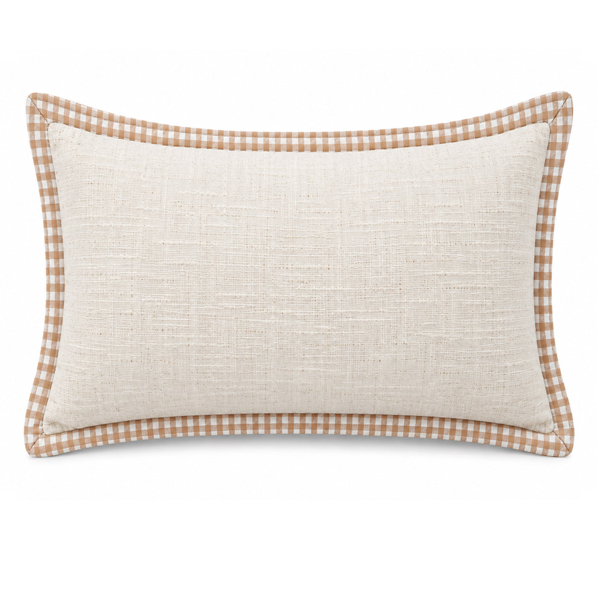 Golden Daisy Garden 14" x 20" Decorative Pillow Cover – Mustard Yellow Floral Accent Cushion Cover with Gingham