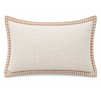 Golden Daisy Garden 14" x 20" Decorative Pillow Cover – Mustard Yellow Floral Accent Cushion Cover with Gingham